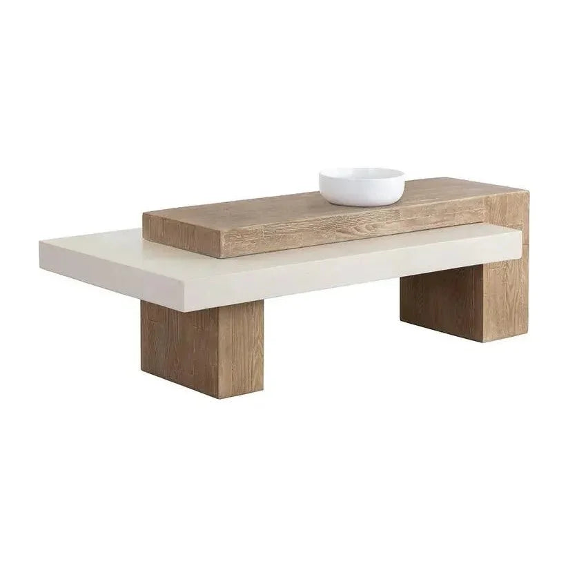 Herriot Concrete Outdoor Rectangular Coffee Table-Outdoor Coffee Tables-SUNPAN-LOOMLAN