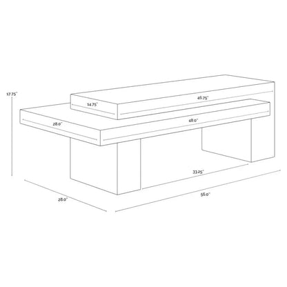 Herriot Concrete Outdoor Rectangular Coffee Table-Outdoor Coffee Tables-SUNPAN-LOOMLAN