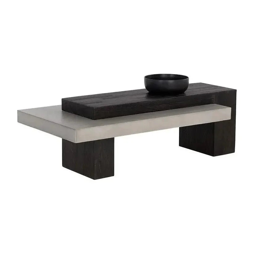 Herriot Concrete Outdoor Rectangular Coffee Table-Outdoor Coffee Tables-SUNPAN-LOOMLAN