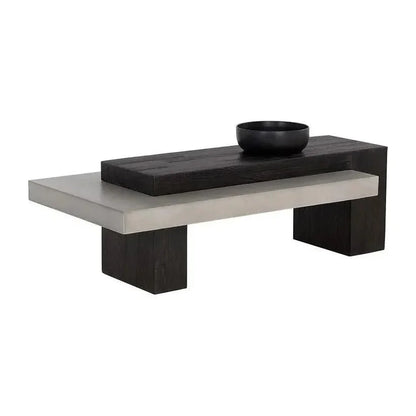 Herriot Concrete Outdoor Rectangular Coffee Table-Outdoor Coffee Tables-SUNPAN-LOOMLAN