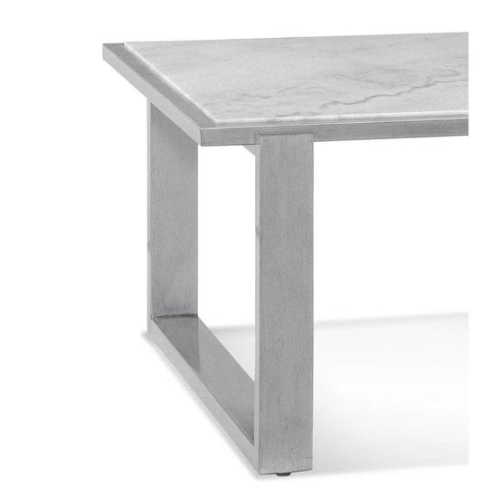 Hessle Wood & Marble Silver Rectangular Cocktail Table - LOOMLAN - Bassett Mirror - Coffee Tables