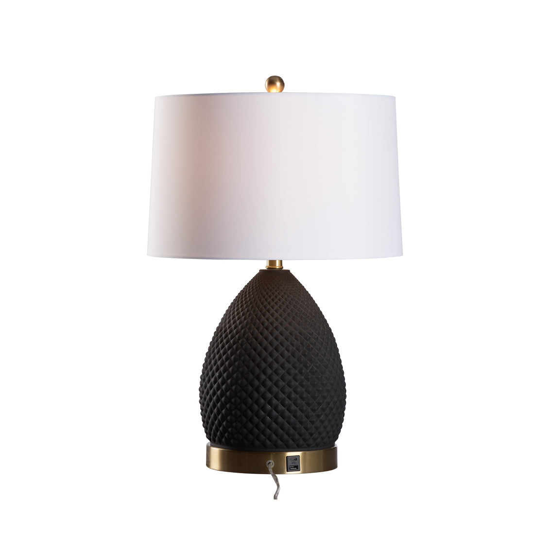 Hester Sculptural Black Ceramic Table Lamp