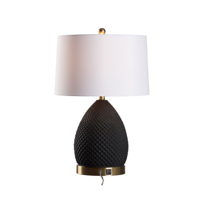 Hester Sculptural Black Ceramic Table Lamp
