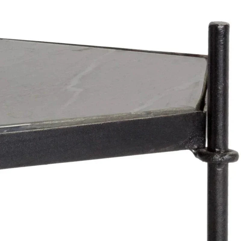 Hexall Side Table With Black Marble Finish - LOOMLAN - SUNPAN - Side Tables