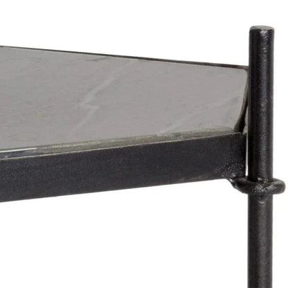Hexall Side Table With Black Marble Finish - LOOMLAN - SUNPAN - Side Tables