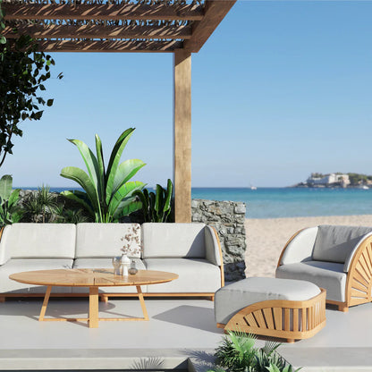 HiTeak Solis Oval Teak Wood Coffee Table