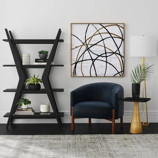 Higgins Wood Navy Accent Arm Chair - LOOMLAN - Bassett Mirror - Accent Chairs