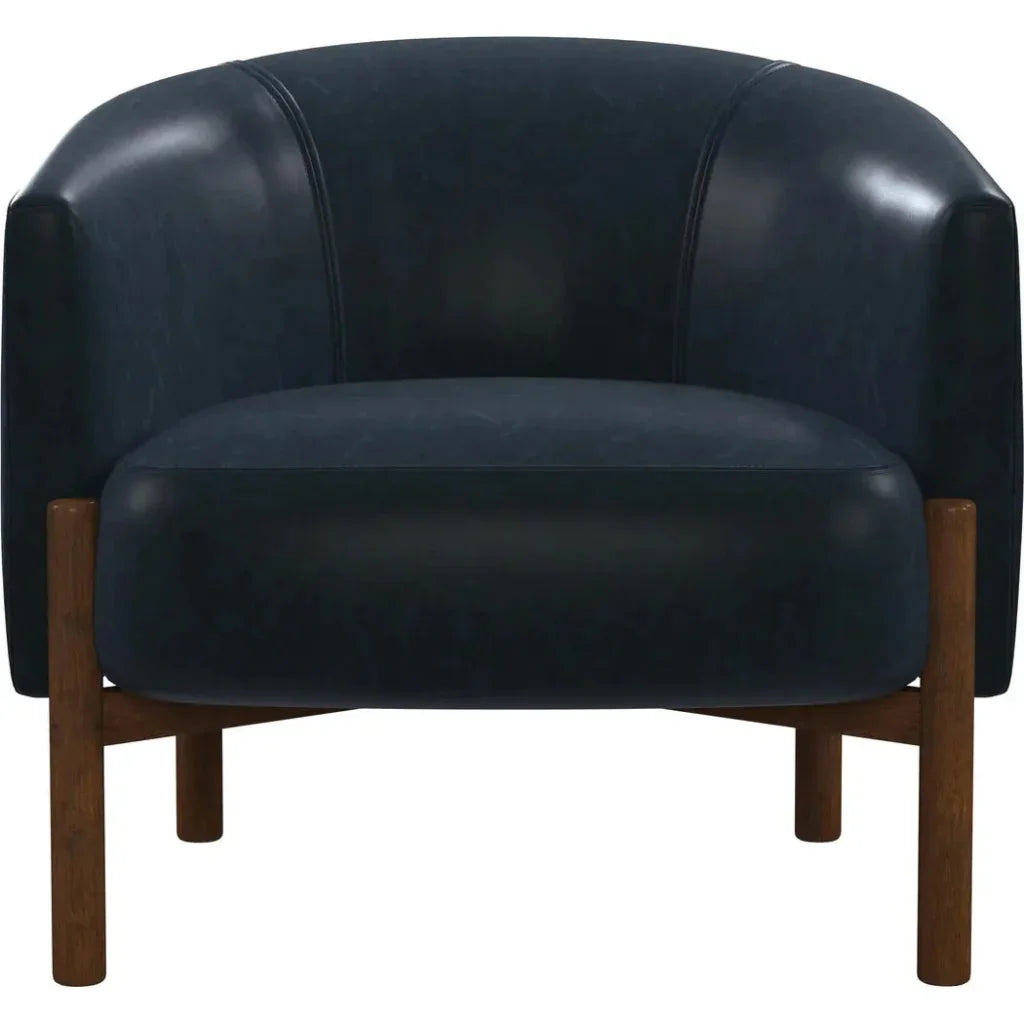 Higgins Wood Navy Accent Arm Chair - LOOMLAN - Bassett Mirror - Accent Chairs