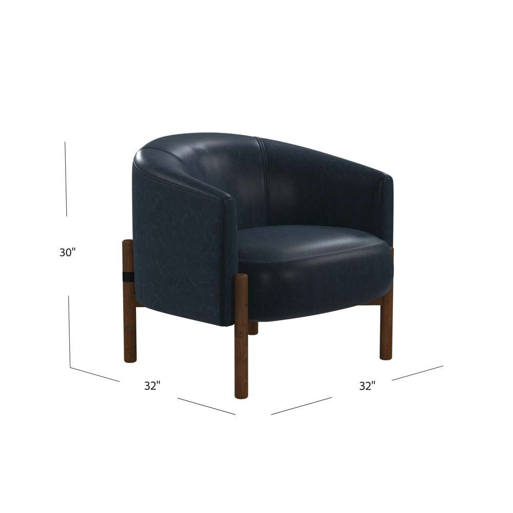 Higgins Wood Navy Accent Arm Chair