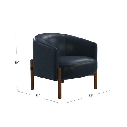 Higgins Wood Navy Accent Arm Chair
