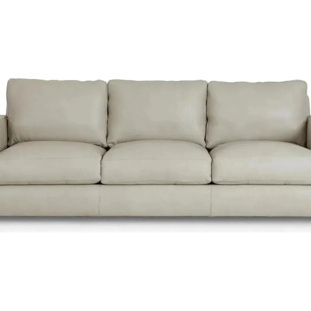 High Back Leather Sofa Light Gray Made the USA - LOOMLAN - Uptown Sebastian - Sofas & Loveseats