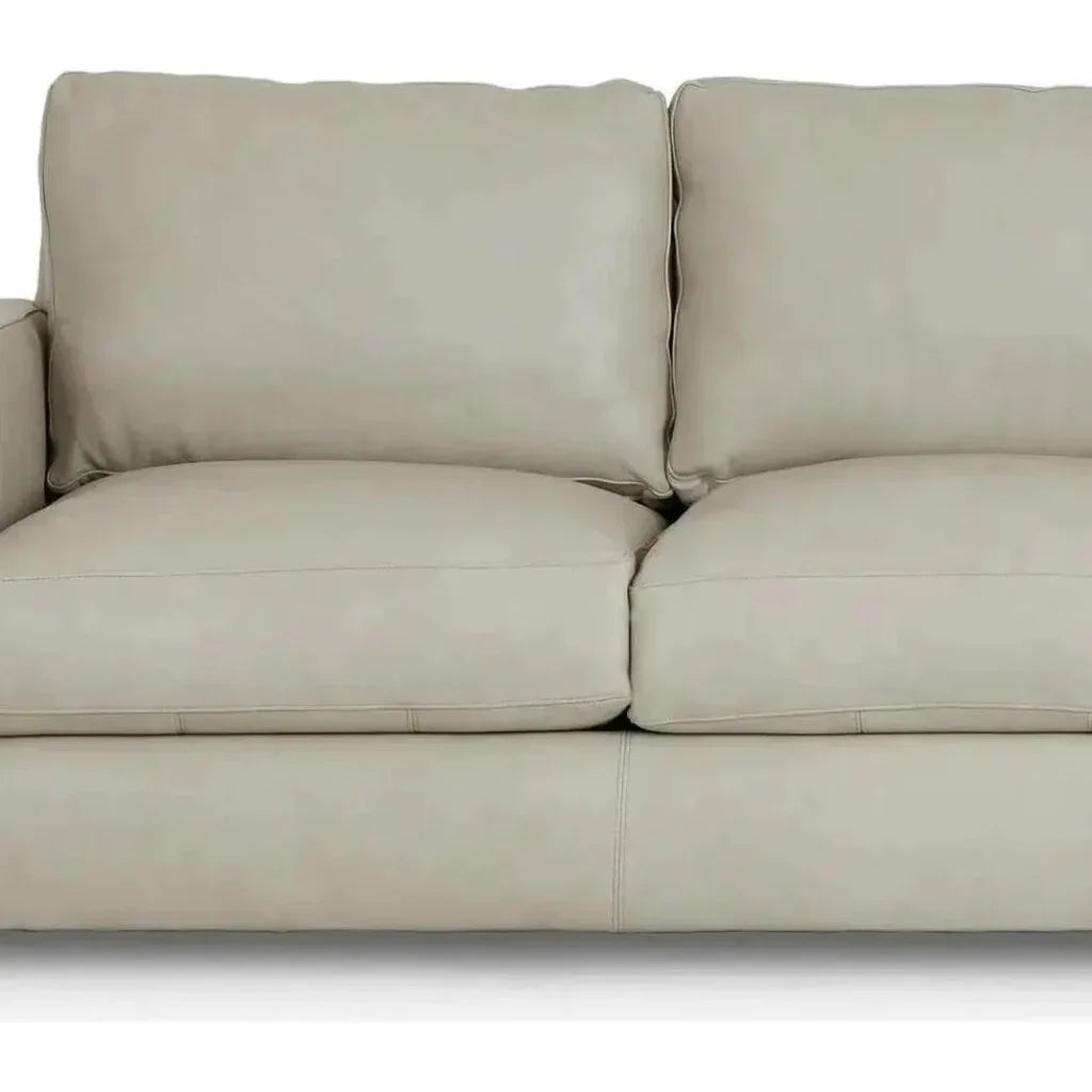 High Back Leather Sofa Light Gray Made the USA - LOOMLAN - Uptown Sebastian - Sofas & Loveseats