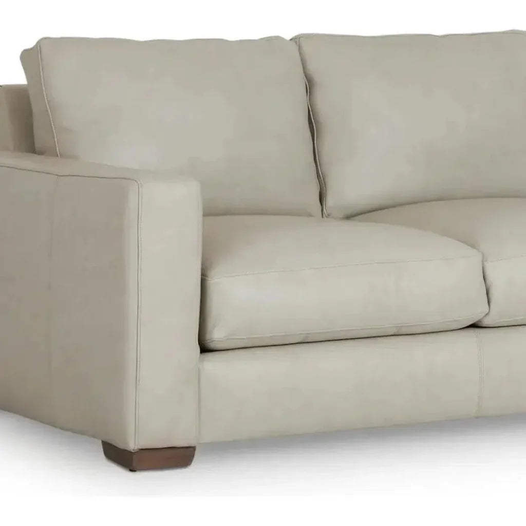 High Back Leather Sofa Light Gray Made the USA - LOOMLAN - Uptown Sebastian - Sofas & Loveseats