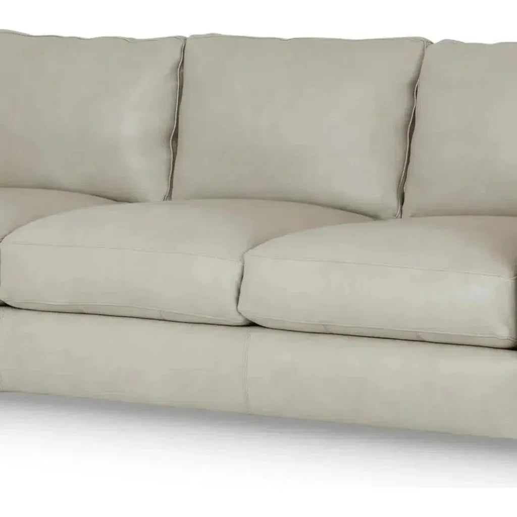 High Back Leather Sofa Light Gray Made the USA - LOOMLAN - Uptown Sebastian - Sofas & Loveseats