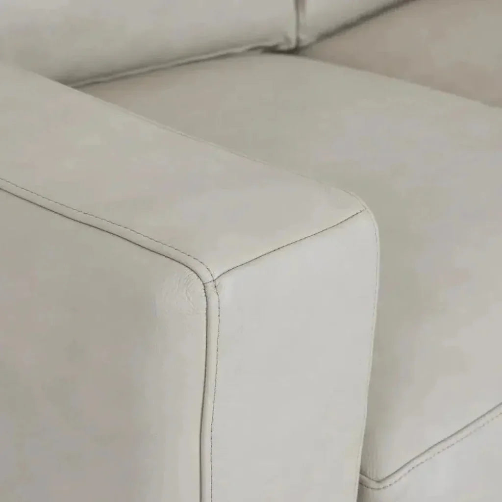 High Back Leather Sofa Light Gray Made the USA - LOOMLAN - Uptown Sebastian - Sofas & Loveseats
