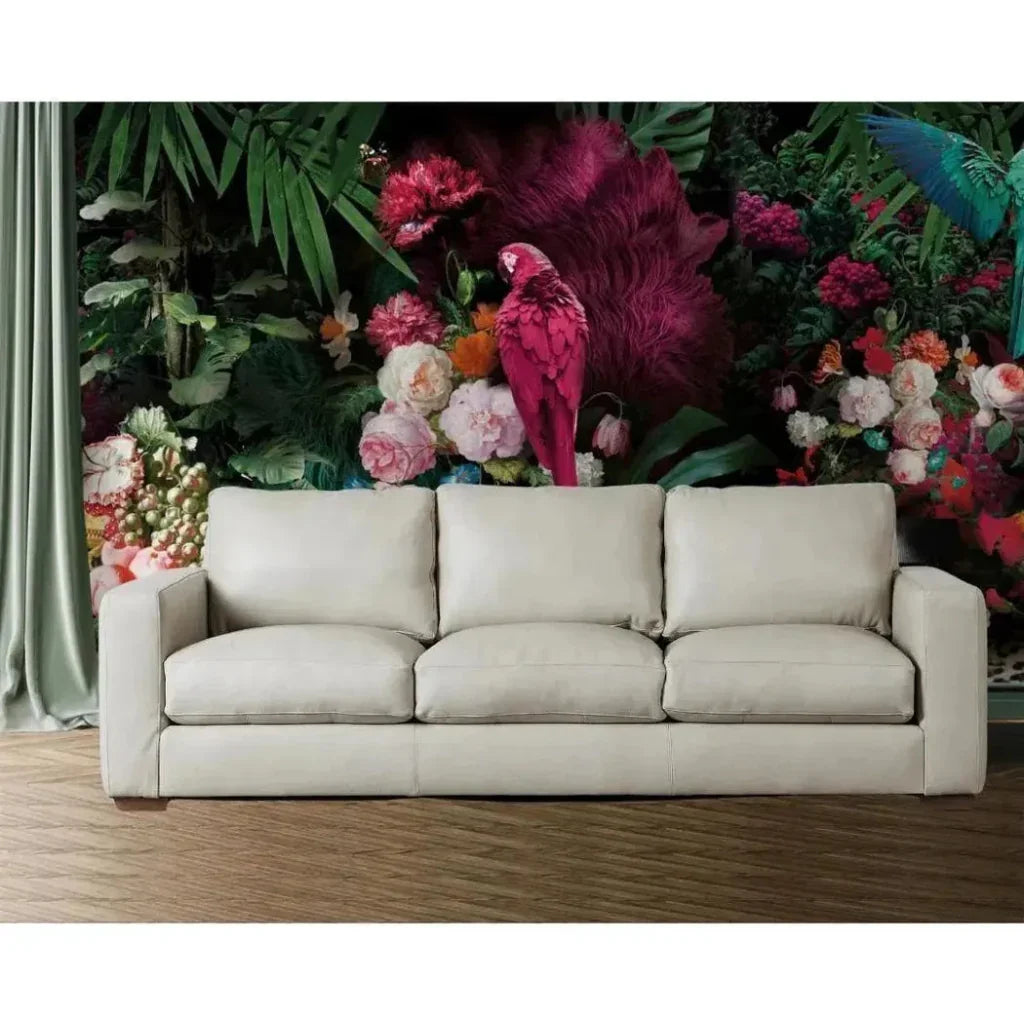 High Back Leather Sofa Light Gray Made the USA - LOOMLAN - Uptown Sebastian - Sofas & Loveseats