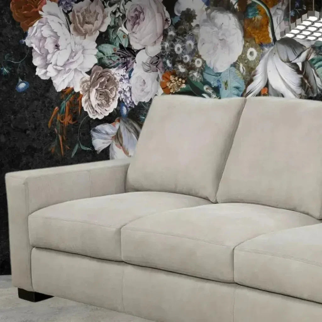 High Back Leather Sofa Light Gray Made the USA - LOOMLAN - Uptown Sebastian - Sofas & Loveseats