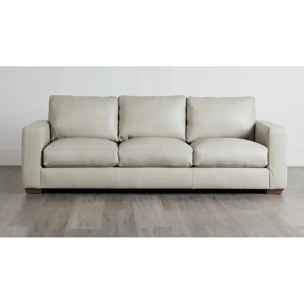 High Back Leather Sofa Light Gray Made the USA - LOOMLAN - Uptown Sebastian - Sofas & Loveseats