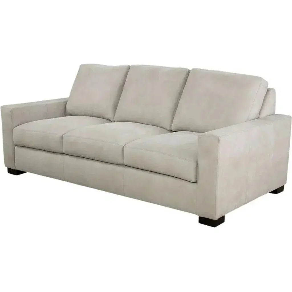 High Back Leather Sofa Light Gray Made the USA - LOOMLAN - Uptown Sebastian - Sofas & Loveseats