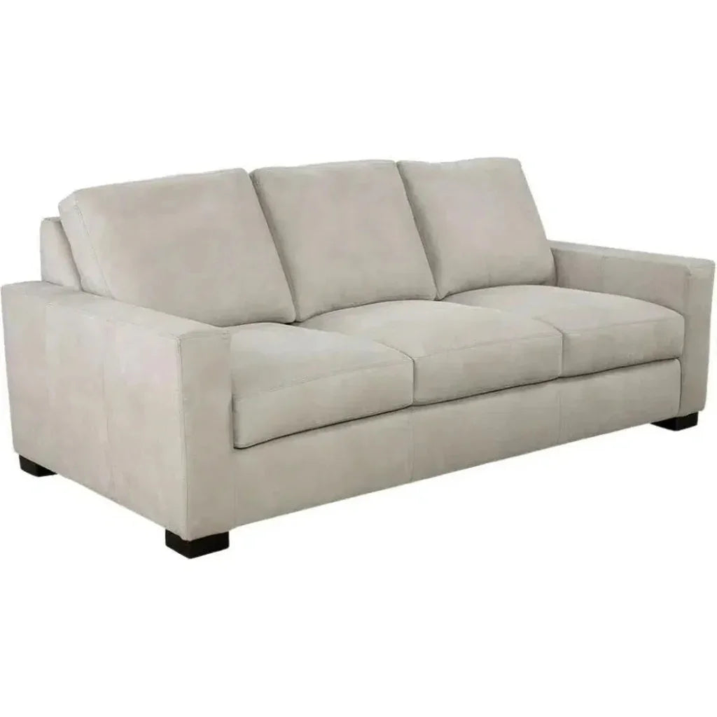 High Back Leather Sofa Light Gray Made the USA - LOOMLAN - Uptown Sebastian - Sofas & Loveseats