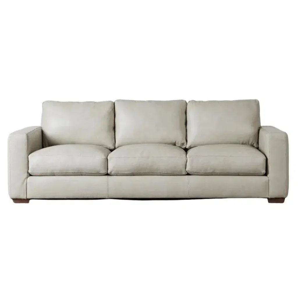 High Back Leather Sofa Light Gray Made the USA - LOOMLAN - Uptown Sebastian - Sofas & Loveseats