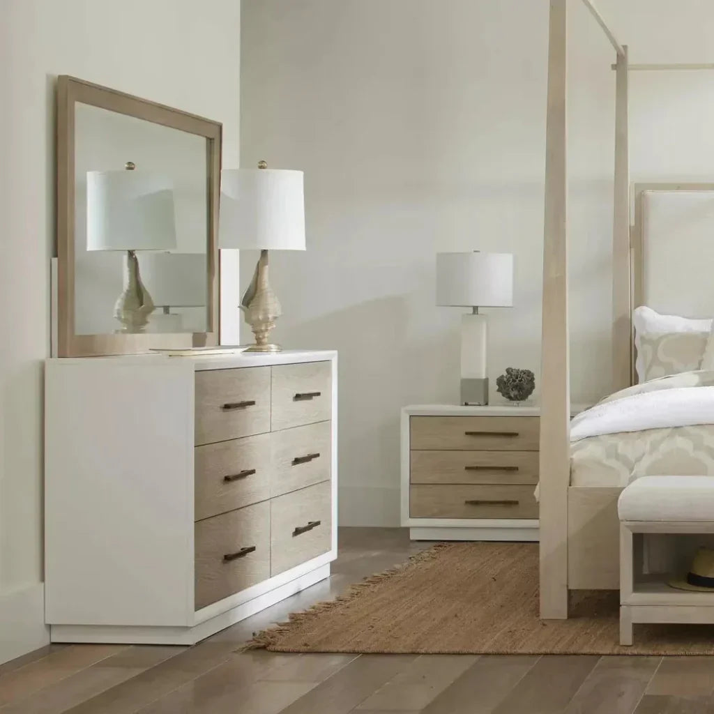 High Gloss Boca Grande 6 Drawer Dresser & Mirror Combo - LOOMLAN - Panama Jack - Dressers