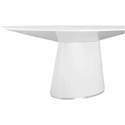 High Gloss White Oval Dining Table Seats 6-Dining Tables-Moe's Home-LOOMLAN