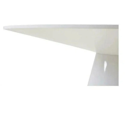 High Gloss White Oval Dining Table Seats 6-Dining Tables-Moe's Home-LOOMLAN