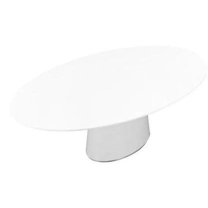 High Gloss White Oval Dining Table Seats 6-Dining Tables-Moe's Home-LOOMLAN