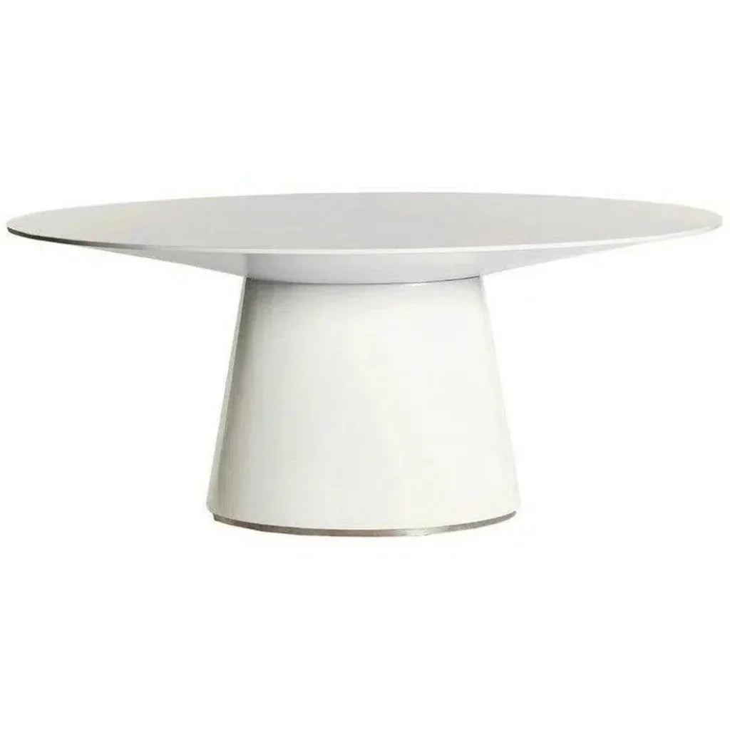 High Gloss White Oval Dining Table Seats 6-Dining Tables-Moe's Home-LOOMLAN