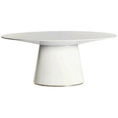 High Gloss White Oval Dining Table Seats 6-Dining Tables-Moe's Home-LOOMLAN