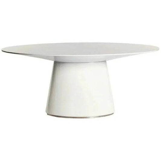 High Gloss White Oval Dining Table Seats 6-Dining Tables-Moe's Home-LOOMLAN