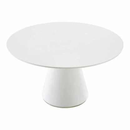 High Gloss White Round Dining Table Seats 4-Dining Tables-Moe's Home-LOOMLAN