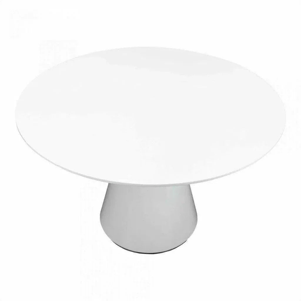 High Gloss White Round Dining Table Seats 4-Dining Tables-Moe's Home-LOOMLAN
