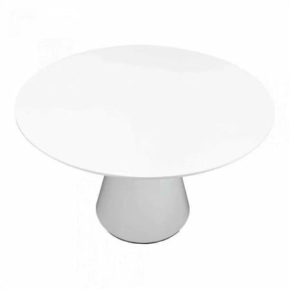 High Gloss White Round Dining Table Seats 4-Dining Tables-Moe's Home-LOOMLAN