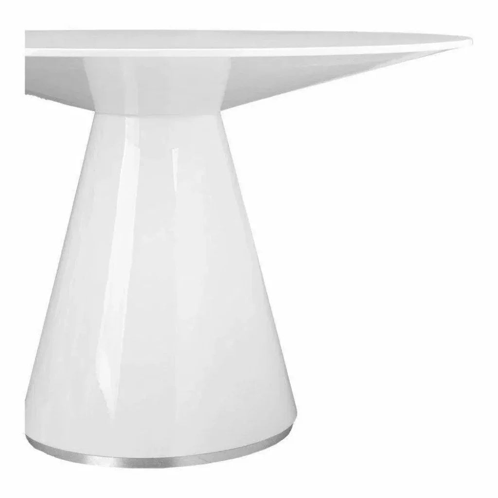 High Gloss White Round Dining Table Seats 4-Dining Tables-Moe's Home-LOOMLAN