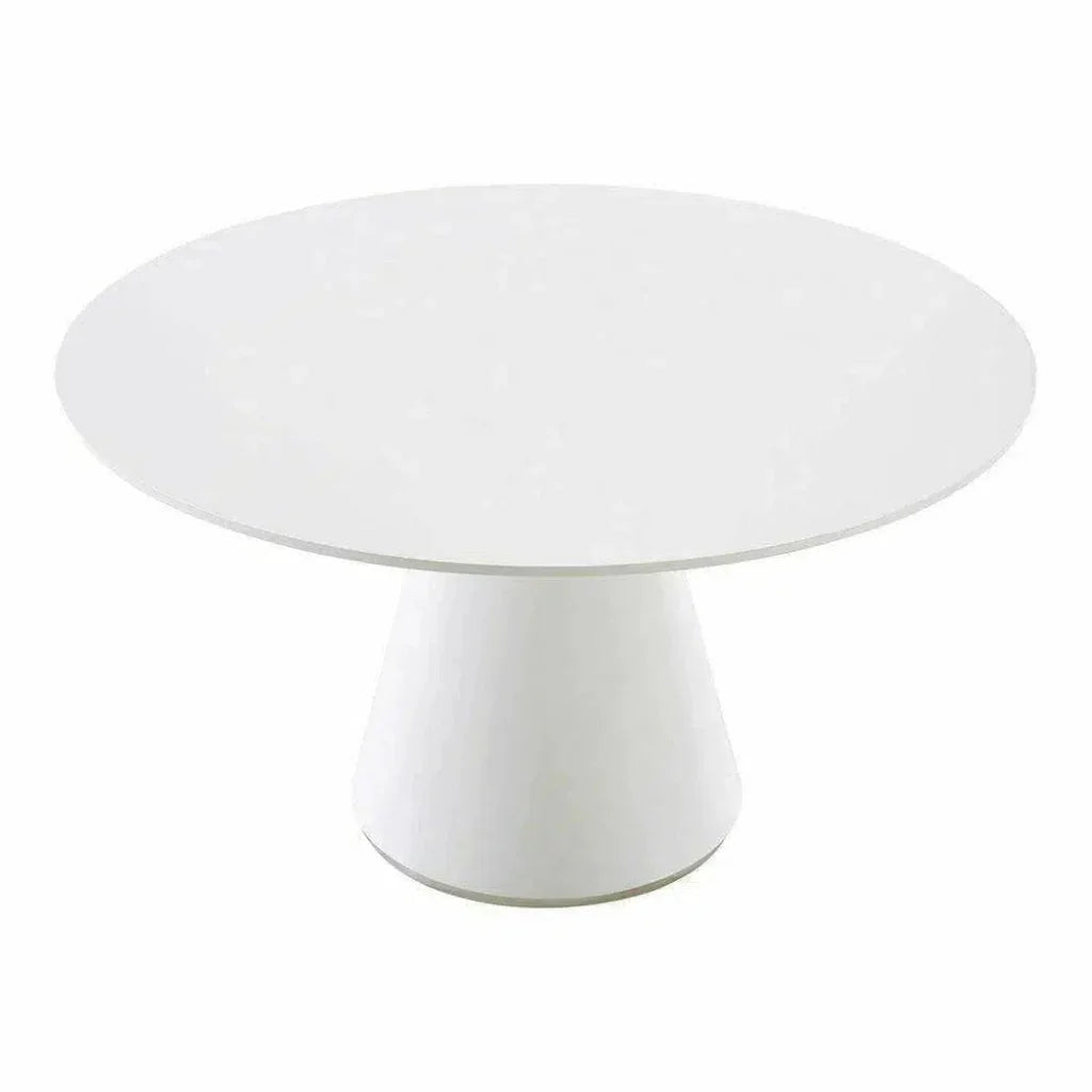 High Gloss White Round Dining Table Seats 6-Dining Tables-Moe's Home-LOOMLAN