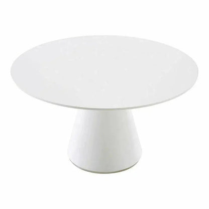 High Gloss White Round Dining Table Seats 6-Dining Tables-Moe's Home-LOOMLAN