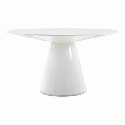 High Gloss White Round Dining Table Seats 6-Dining Tables-Moe's Home-LOOMLAN