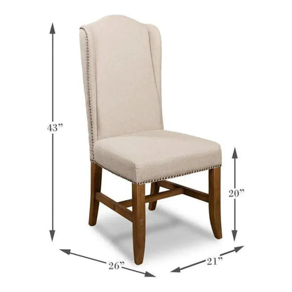 High Velvet Armless Dining Chair 2PC - LOOMLAN - Sarreid - Dining Chairs