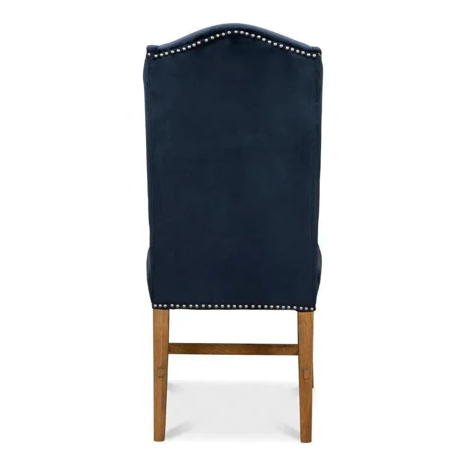 High Velvet Armless Dining Chair 2PC - LOOMLAN - Sarreid - Dining Chairs