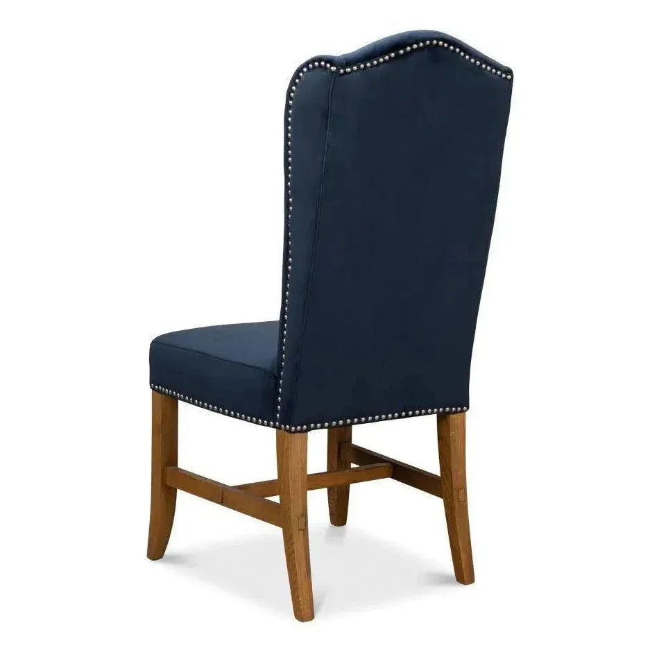 High Velvet Armless Dining Chair 2PC - LOOMLAN - Sarreid - Dining Chairs