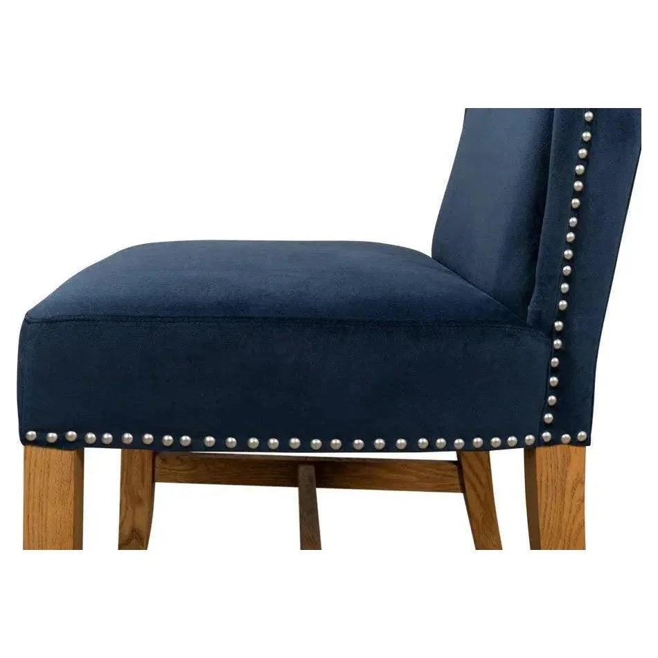 High Velvet Armless Dining Chair 2PC - LOOMLAN - Sarreid - Dining Chairs