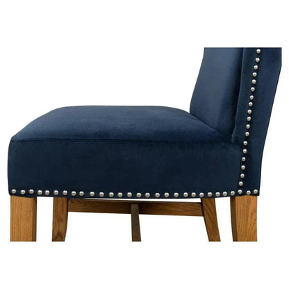 High Velvet Armless Dining Chair 2PC - LOOMLAN - Sarreid - Dining Chairs