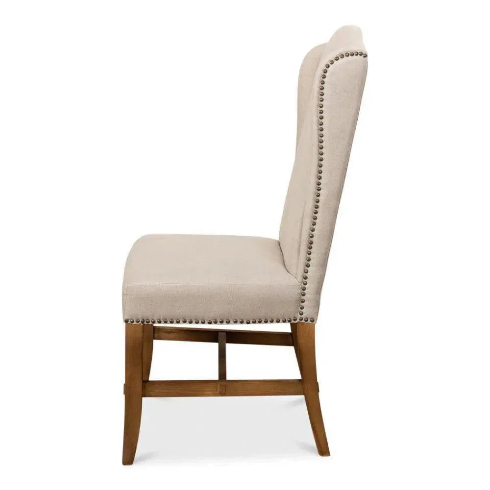 High Velvet Armless Dining Chair 2PC - LOOMLAN - Sarreid - Dining Chairs