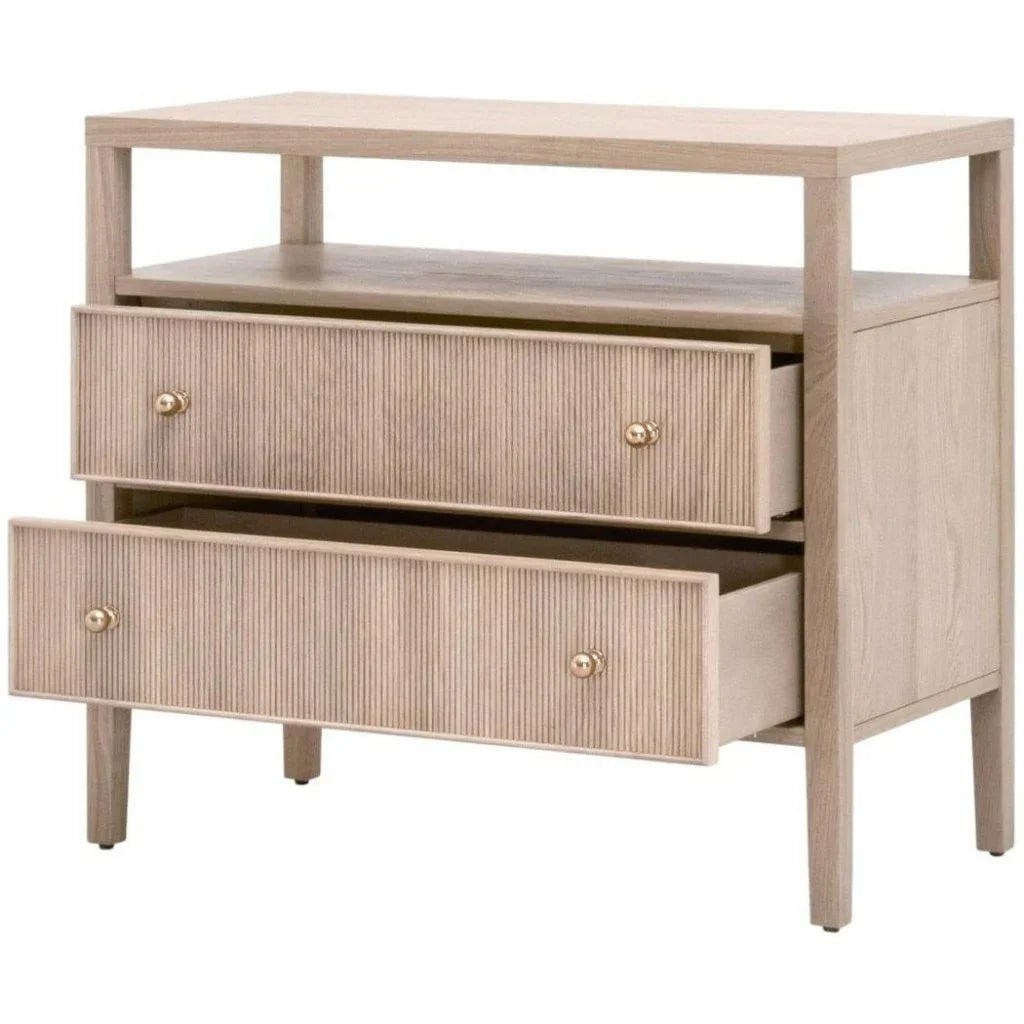 Highland Open Shelf 2 - Drawer Nightstand - LOOMLAN - Essentials For Living - Nightstands