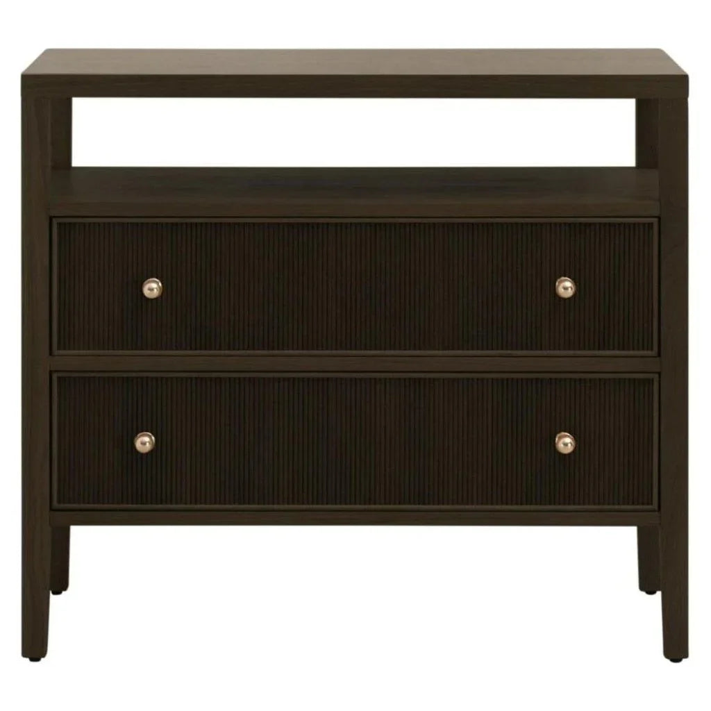 Highland Open Shelf 2 - Drawer Nightstand - LOOMLAN - Essentials For Living - Nightstands
