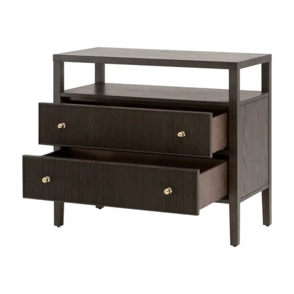 Highland Open Shelf 2-Drawer Nightstand-Nightstands-Essentials For Living-LOOMLAN
