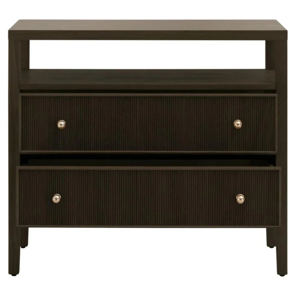 Highland Open Shelf 2 - Drawer Nightstand - LOOMLAN - Essentials For Living - Nightstands