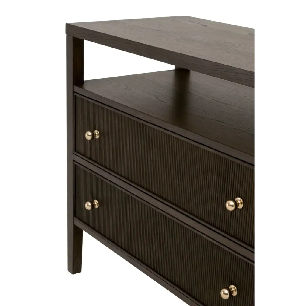 Highland Open Shelf 2-Drawer Nightstand-Nightstands-Essentials For Living-LOOMLAN
